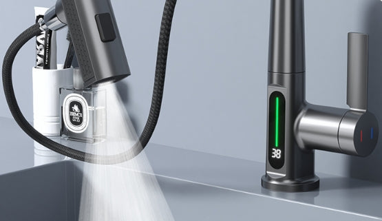 LED intelligent digital display sink shower faucet