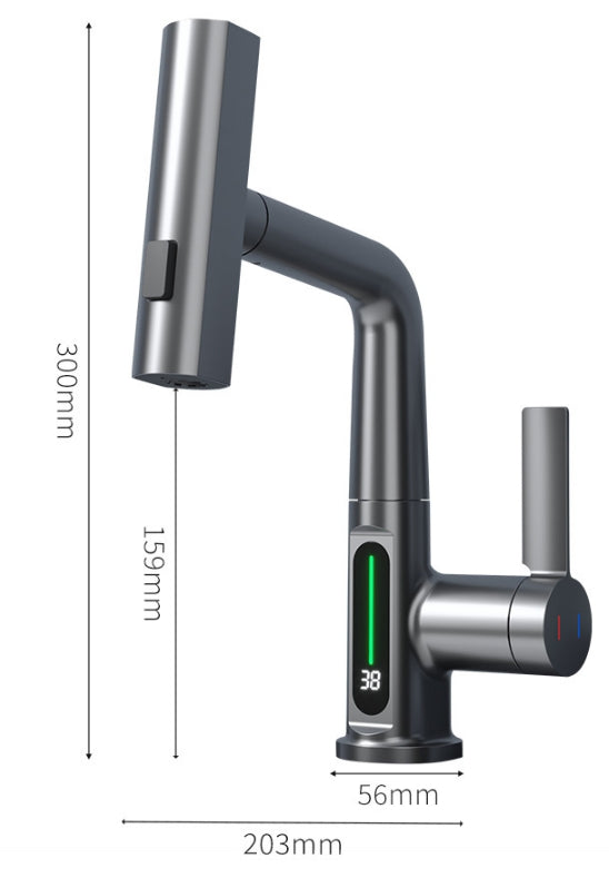 LED intelligent digital display sink shower faucet